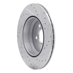 BMW 340I Brake Rotor (1) - Rear Left - R1 Concepts - Drilled & Slotted - Silver - `12-`20